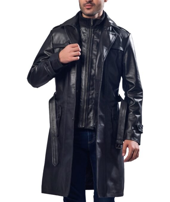 Real Leather Thicked Trench Coat