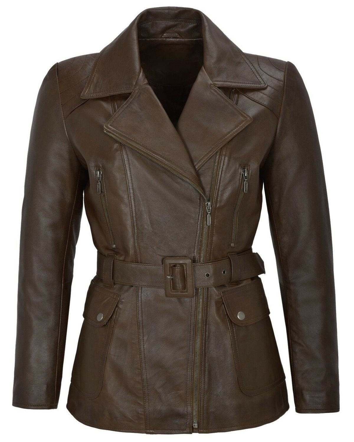 Classic Mid Length Brown Trench Coat for Women | Best Quality Genuine ...