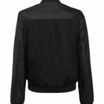 Black Bomber Leather Jacket For Women