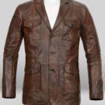 Spanish Brown Leather Blazer