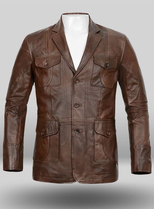 Spanish Brown Leather Blazer