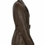 Mid Length Brown Trench Coat for Women