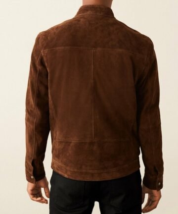 Affordable Men's Brown Suede Racer Jacket