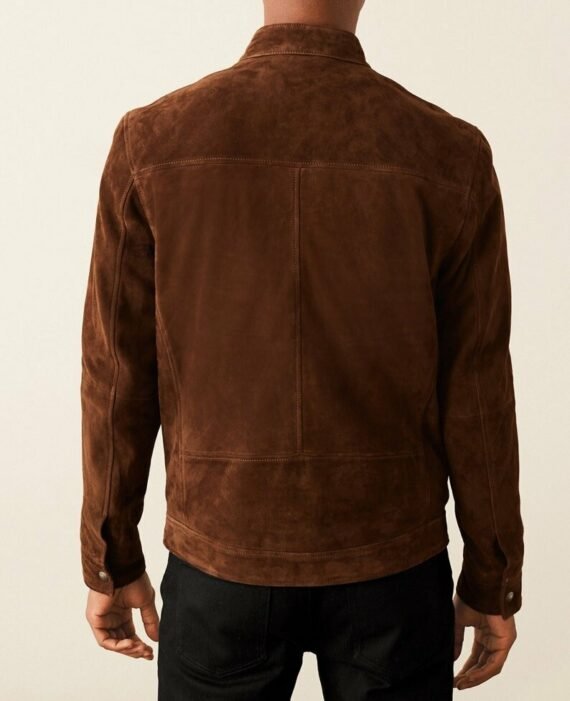 Affordable Men's Brown Suede Racer Jacket
