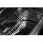 Winter Casual Business Thicken Fleece Lining Warm Leather Jacket Sleeve