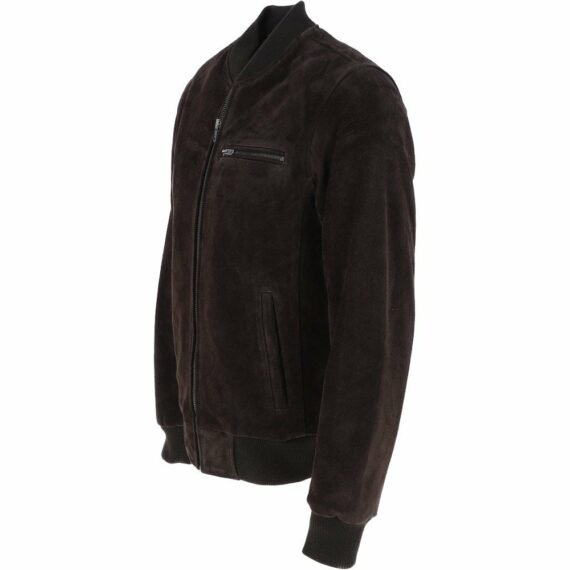 Brown Suede Bomber Jacket for Sale