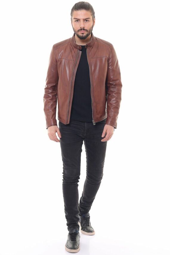 Affordable Austin Brown Leather Jacket Stylish