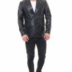 Black Blazer Leather Jacket