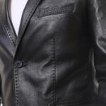 Blazer Leather Jacket Button Style
