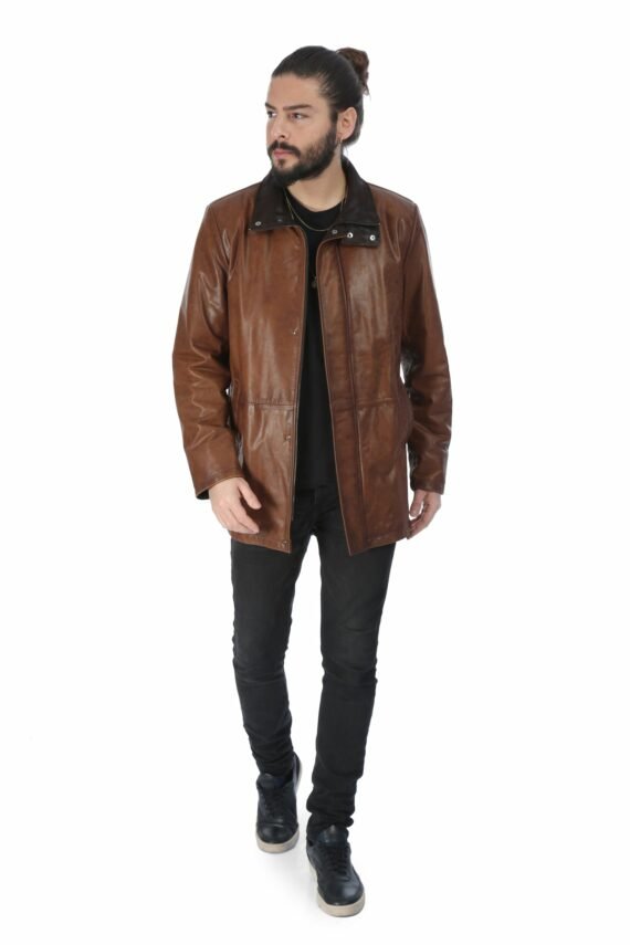 Hazelnut leather jacket