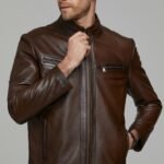 Austin Brown Leather Biker Jacket